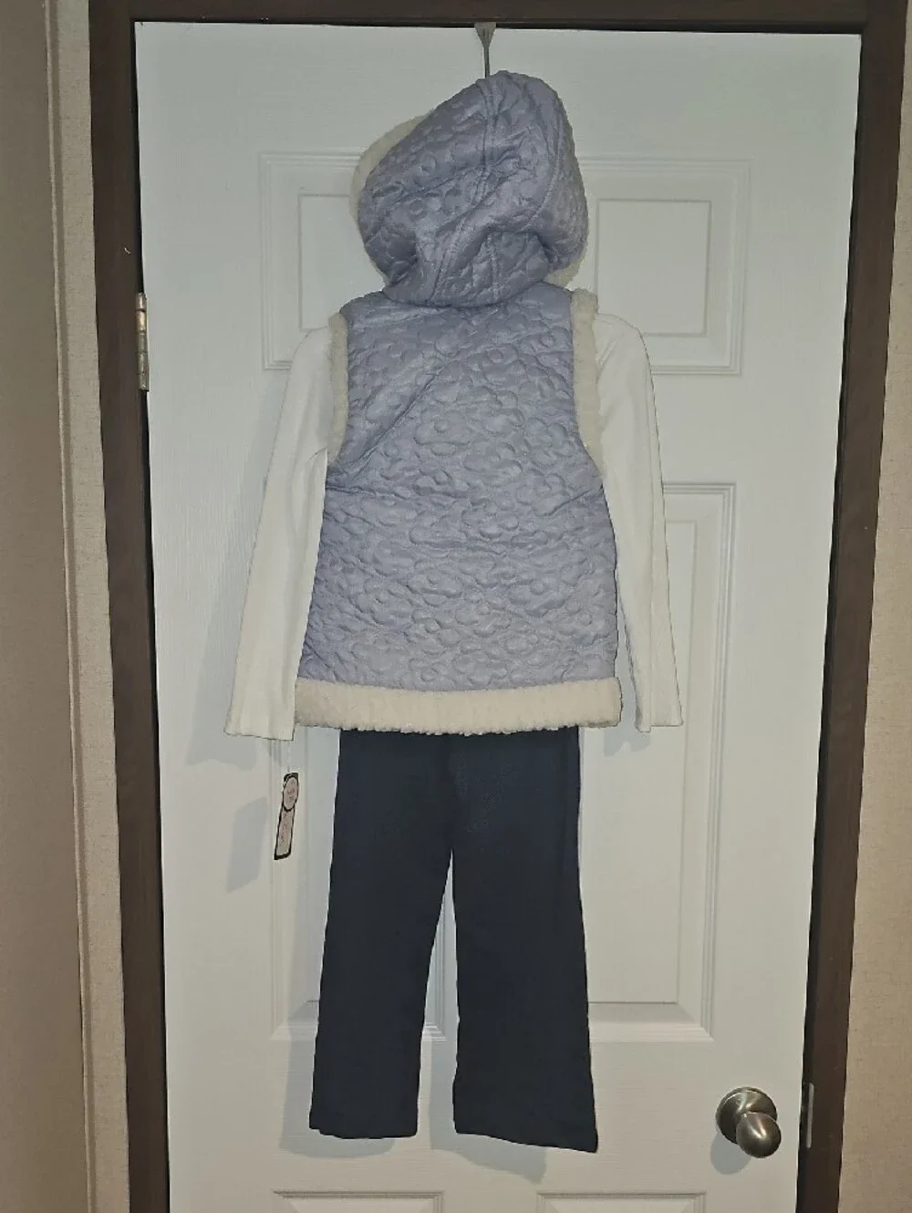 Little Lass Girls Size 5 Three Piece Set Hooded Vest, L/S Tee, Pull On Pant New - Picture 2 of 15